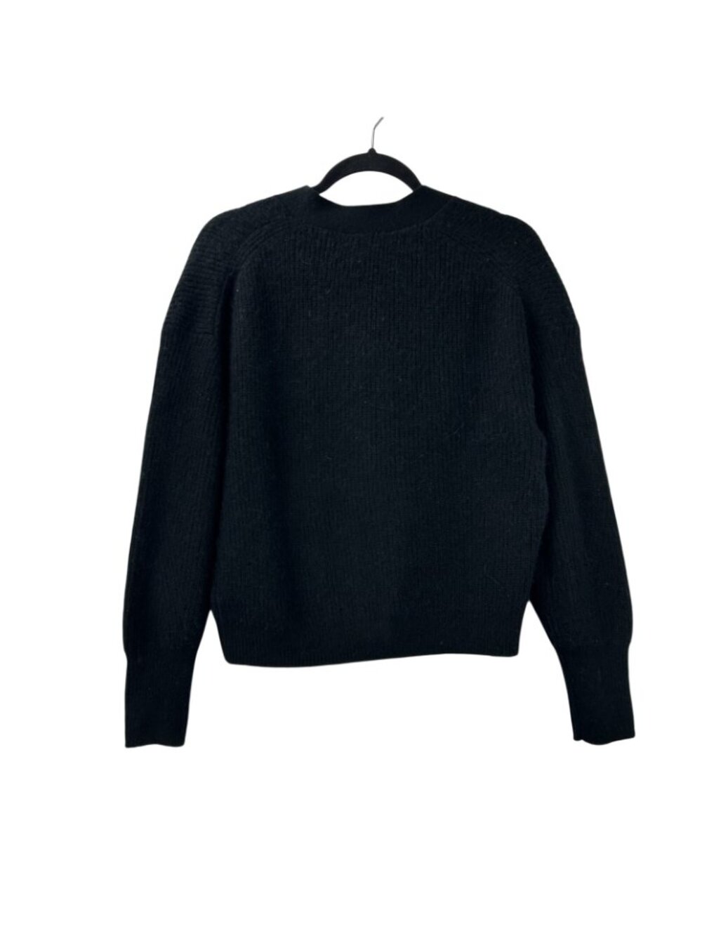 J Crew Women’s Medium Black Alpaca Wool Blend Cropped V-neck Cardigan Sweater - Picture 11 of 16